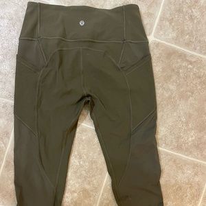 Army Green Lululemon All the Right Places Crop II 23"